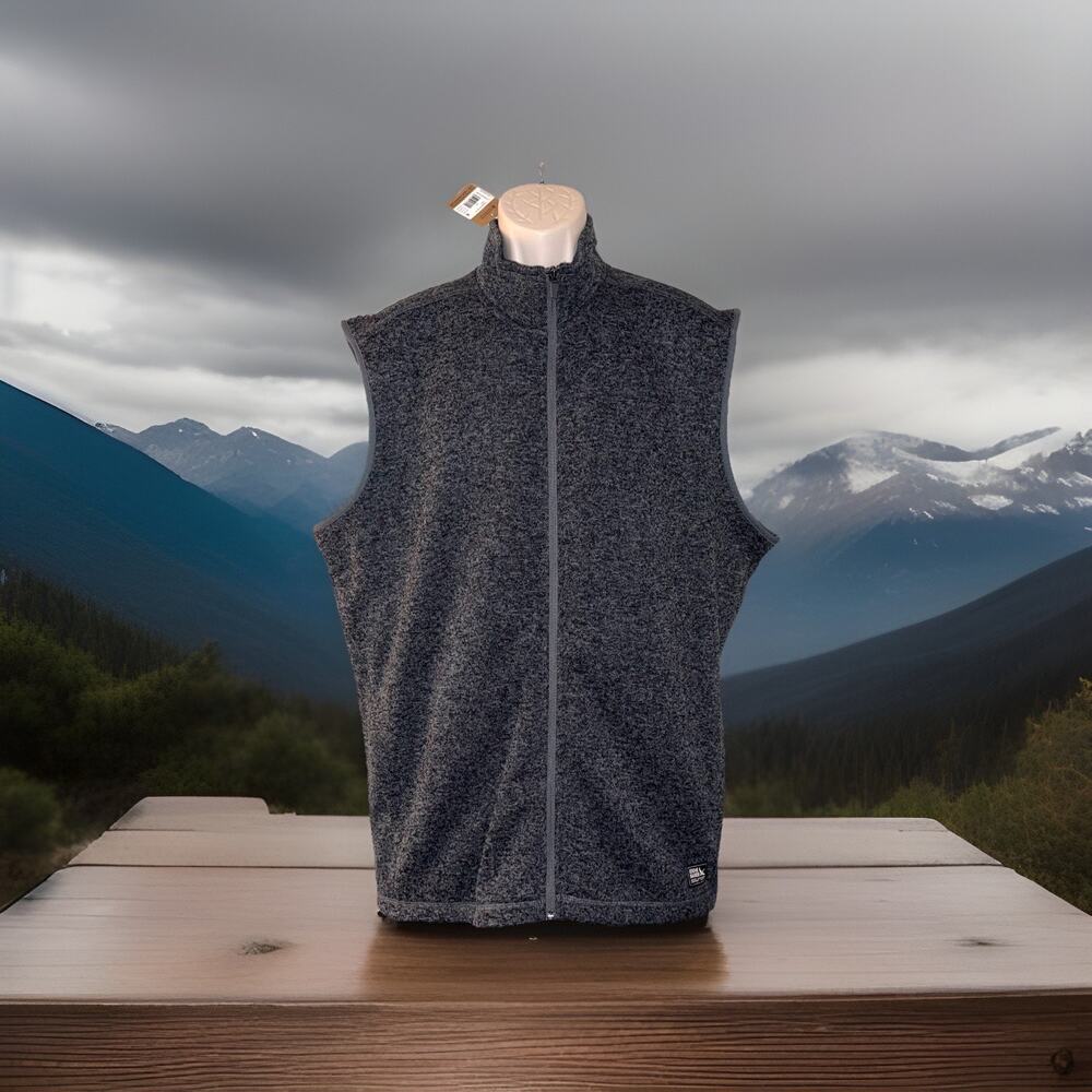 Eddie Bauer Mens XL Radiator 3.0 Vest Fleece Gray Full Zip 2 Pocket NEW